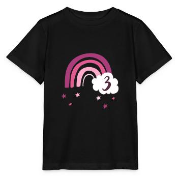 Third Birthday Rainbow - Stanley/Stella MINI CREATOR Kids’ T-Shirt - black - Front - Mikhail (115cm)