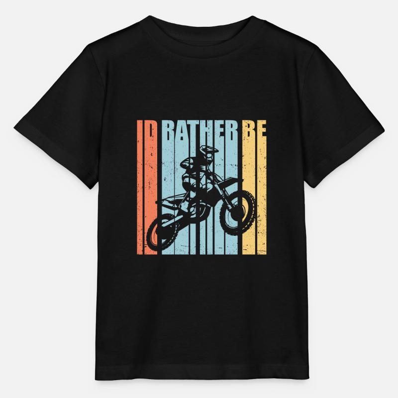 Retro Graphic Dirt Biker Motorcycle Enduro Motocro - Stanley/Stella Kinder T-Shirt MINI CREATOR - Schwarz