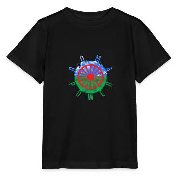 Roma and Sinti Flag Roma POWER - Stanley/Stella MINI CREATOR Kids’ T-Shirt - black - Front - Mikhail (115cm)