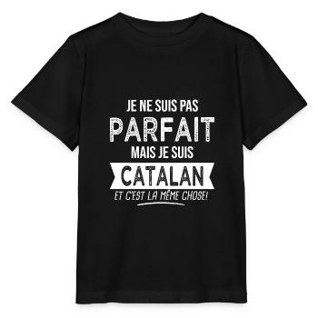 parfait je suis Catalan Humour catalane - T-shirt bio MINI CREATOR Stanley/Stella Enfant - noir - Devant - Mikhail (115cm)