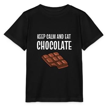 Calm and Eat calme et choco addict gift - T-shirt bio MINI CREATOR Stanley/Stella Enfant - noir - Devant - Mikhail (115cm)