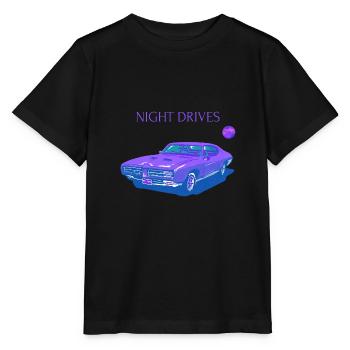 Night drives retro Car Graphic Shirt - Stanley/Stella MINI CREATOR Kids’ T-Shirt - black - Front - Mikhail (115cm)