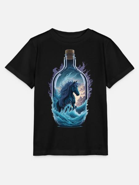 Pferd Flasche - Stanley/Stella Kinder T-Shirt MINI CREATOR  - Schwarz