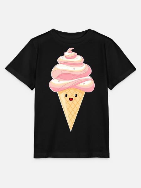Kawaii - glace sur croissant - T-shirt bio MINI CREATOR Stanley/Stella Enfant - noir