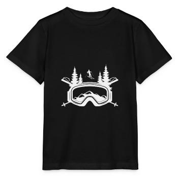 Skibrille - Wintersport Skipiste Urlaub Skifahrer - Stanley/Stella Kinder T-Shirt MINI CREATOR  - Schwarz - Vorne - Mikhail (115cm)