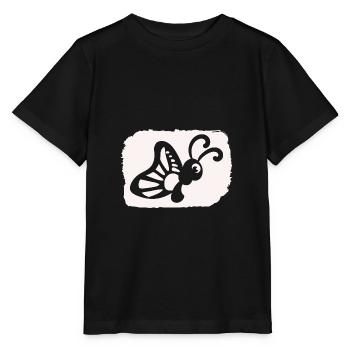 lustiger Schmetterling - Naturschutz Umwelt Klima - Stanley/Stella Kinder T-Shirt MINI CREATOR  - Schwarz - Vorne - Mikhail (115cm)