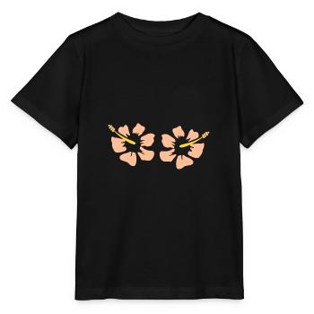 Blume pastell Blume Blumen pastell Blumen Hibiskus - Stanley/Stella Kinder T-Shirt MINI CREATOR  - Schwarz - Vorne - Mikhail (115cm)