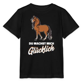Islandpferde Statement Pferdeliebe Pferdenarr - Stanley/Stella Kinder T-Shirt MINI CREATOR  - Schwarz - Vorne - Mikhail (115cm)