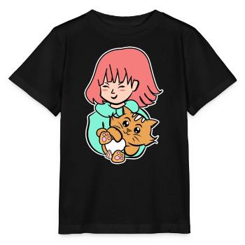 Katze Manga Anime Japanisch Zeichentrick Geek - Stanley/Stella Kinder T-Shirt MINI CREATOR  - Schwarz - Vorne - Mikhail (115cm)