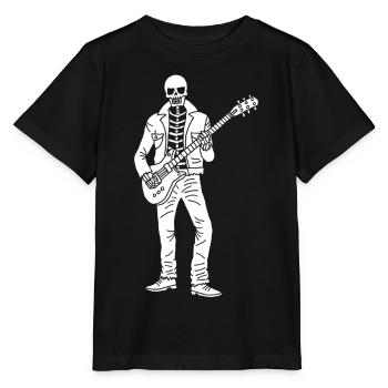 Gitarristenskelett (weiß) - Stanley/Stella Kinder T-Shirt MINI CREATOR  - Schwarz - Vorne - Mikhail (115cm)