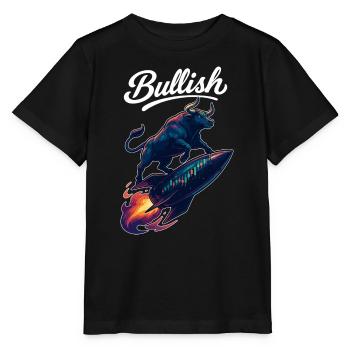 Stock Bull Bull Chart Profit Rocket Gift - T-shirt bio MINI CREATOR Stanley/Stella Enfant - noir - Devant - Mikhail (115cm)