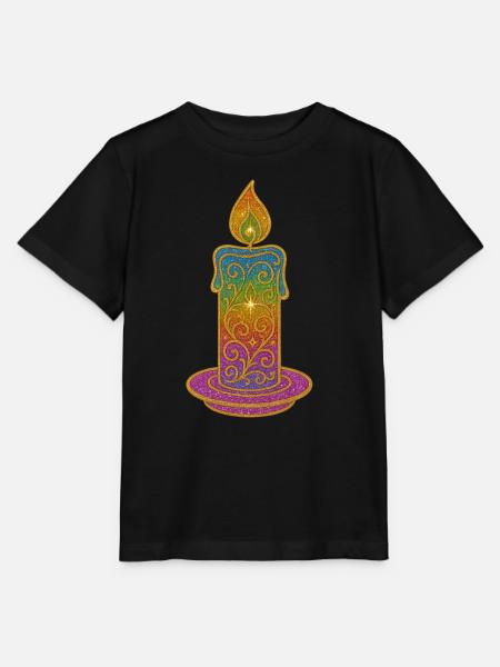 Glitzerkerze Farbverlauf Ornament - Stanley/Stella Kinder T-Shirt MINI CREATOR  - Schwarz