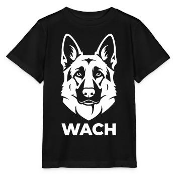 Wachhund Silhouette Schäferhund - Stanley/Stella Kinder T-Shirt MINI CREATOR  - Schwarz - Vorne - Mikhail (115cm)