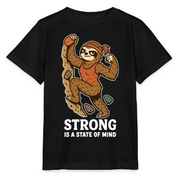 Strong Is a State of Mind – Boulder Faultier Frau - Stanley/Stella Kinder T-Shirt MINI CREATOR  - Schwarz - Vorne - Mikhail (115cm)