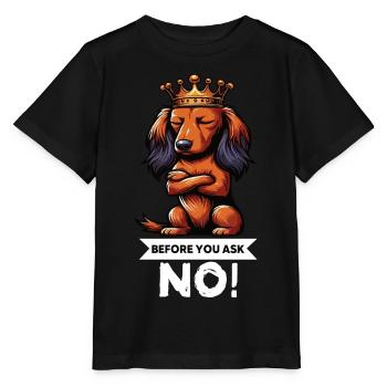 Avant de demander teckel à poils longs teckel tekkel - T-shirt bio MINI CREATOR Stanley/Stella Enfant - noir - Devant - Mikhail (115cm)