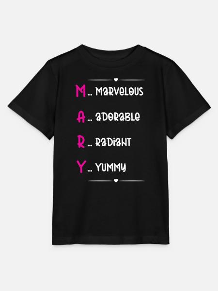 Mary Name Akrostichon - Stanley/Stella Kinder T-Shirt MINI CREATOR  - Schwarz