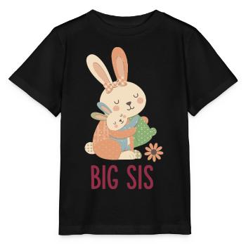 Gender Reveal Baby Shower Big Sis Big Sister - Stanley/Stella MINI CREATOR Kids’ T-Shirt - black - Front - Mikhail (115cm)