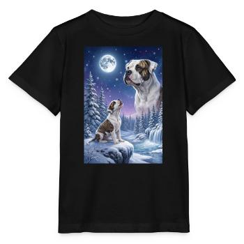 Hurlant à la Lune American Bulldog - T-shirt bio MINI CREATOR Stanley/Stella Enfant - noir - Devant - Mikhail (115cm)