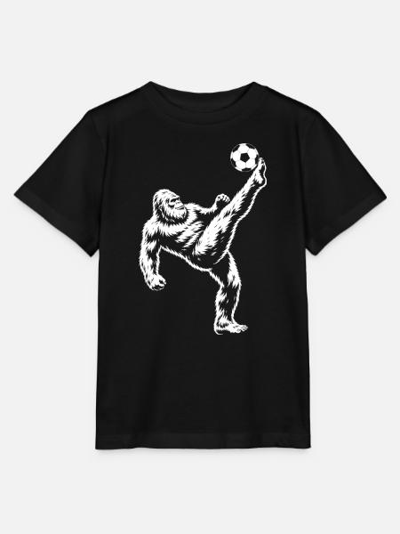 Affen-Fußball-Kick-Silhouette - Stanley/Stella Kinder T-Shirt MINI CREATOR  - Schwarz