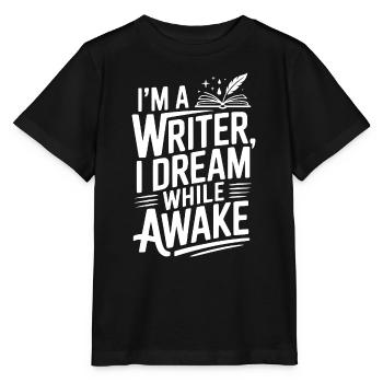 Ich bin ein Schriftsteller, ich träume wach, während ich wach bin. - Stanley/Stella Kinder T-Shirt MINI CREATOR  - Schwarz - Vorne - Mikhail (115cm)