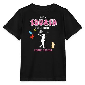 Squash Oster Outfit Ostergeschenk Squasherin Spiel - Stanley/Stella Kinder T-Shirt MINI CREATOR  - Schwarz - Vorne - Mikhail (115cm)