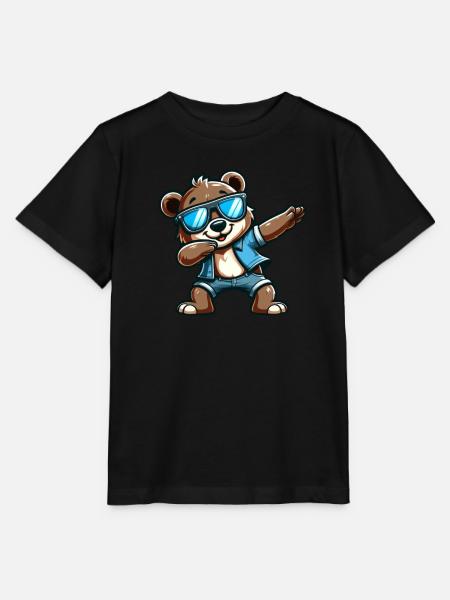 Cool Bear Dabbing - Stanley/Stella Kinder T-Shirt MINI CREATOR  - Schwarz
