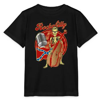 Rockabilly Bass - Stanley/Stella Kinder T-Shirt MINI CREATOR  - Schwarz - Vorne - Mikhail (115cm)