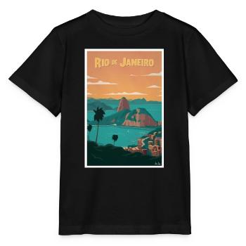 RIO DE JANEIRO, Affiche Vintage - T-shirt bio MINI CREATOR Stanley/Stella Enfant - noir - Devant - Mikhail (115cm)
