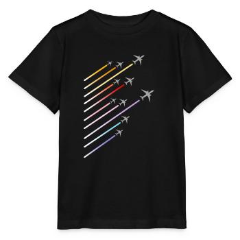 Fly Fly Fly Airport Flughafen Pilot - Stanley/Stella MINI CREATOR Kids’ T-Shirt - black - Front - Mikhail (115cm)