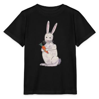 lapin mignon lapin avec carotte - T-shirt bio MINI CREATOR Stanley/Stella Enfant - noir - Devant - Mikhail (115cm)