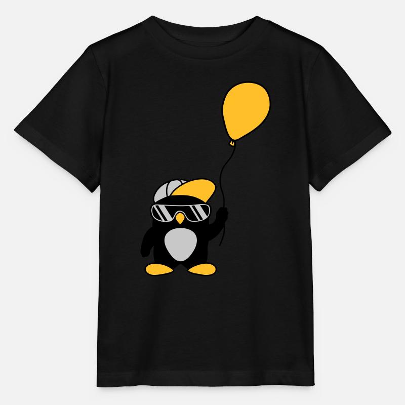 Luftballon cooler Pinguin Mütze - Stanley/Stella Kinder T-Shirt MINI CREATOR  - Schwarz