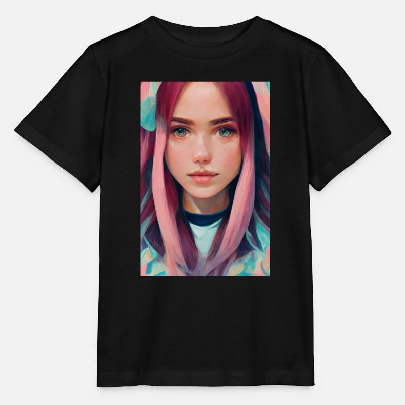 Anime-Mädchen - Stanley/Stella Kinder T-Shirt MINI CREATOR  - Schwarz