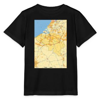 Belgien Karte - Stanley/Stella Kinder T-Shirt MINI CREATOR  - Schwarz - Vorne - Mikhail (115cm)
