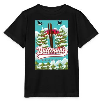 Affiche de ski Butternut massachusetts - T-shirt bio MINI CREATOR Stanley/Stella Enfant - noir - Devant - Mikhail (115cm)