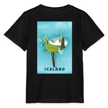 Carte de l’Islande carte de ski - T-shirt bio MINI CREATOR Stanley/Stella Enfant - noir - Devant - Mikhail (115cm)