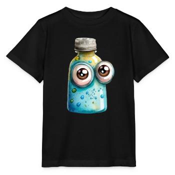 Bottle of water watercolors - Stanley/Stella MINI CREATOR Kids’ T-Shirt - black - Front - Mikhail (115cm)