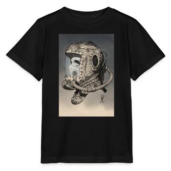 Alter Weltraumhelm einfarbig - Stanley/Stella Kinder T-Shirt MINI CREATOR  - Schwarz - Vorne - Mikhail (115cm)
