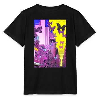 sidback unltd. - Metropole der Schmetterlinge - Stanley/Stella Kinder T-Shirt MINI CREATOR  - Schwarz - Vorne - Mikhail (115cm)