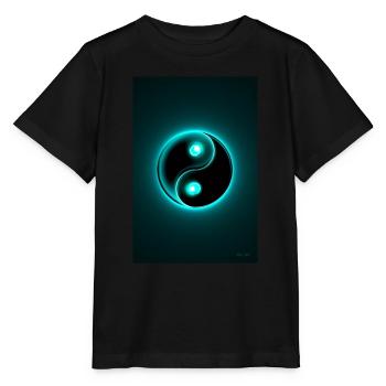 Yin Yang cyan 2 - T-shirt bio MINI CREATOR Stanley/Stella Enfant - noir - Devant - Mikhail (115cm)