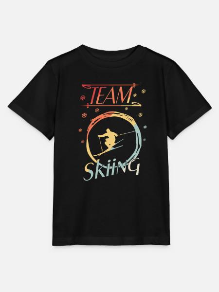 Skiing Ski - Stanley/Stella Kinder T-Shirt MINI CREATOR - Schwarz
