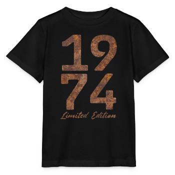 « Millésime 1974 : Édition Limitée au Look Rouille » - T-shirt bio MINI CREATOR Stanley/Stella Enfant - noir - Devant - Mikhail (115cm)