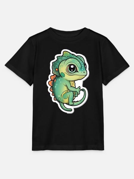 Süßes Chamäleon - Stanley/Stella Kinder T-Shirt MINI CREATOR  - Schwarz