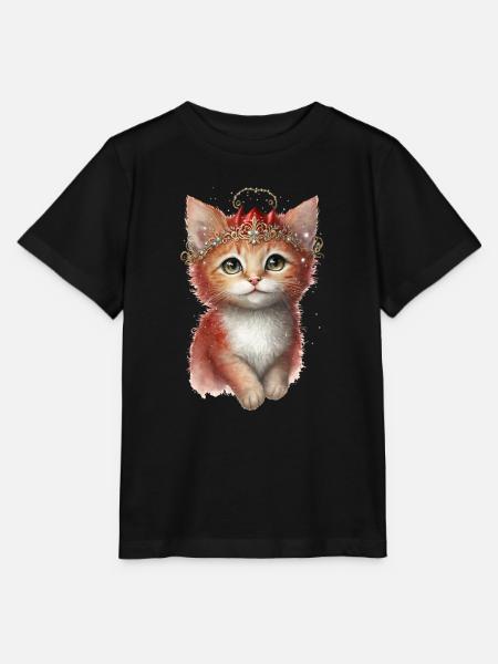 Cat-Ruby Red - Lieblingskatze für Kinder - Stanley/Stella Kinder T-Shirt MINI CREATOR - Schwarz