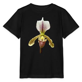 Paphiopedilum Lady’s slipper Orchidée Fleur d’orchidée - T-shirt bio MINI CREATOR Stanley/Stella Enfant - noir - Devant - Mikhail (115cm)