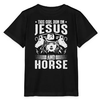 Pferdeliebhaber Reiten Reiten - Stanley/Stella Kinder T-Shirt MINI CREATOR  - Schwarz - Vorne - Mikhail (115cm)