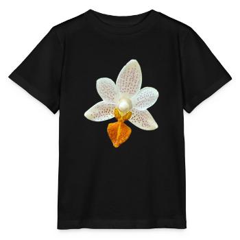 Fleur d’orchidée Phalaenopsis MiniMark Orchidée - T-shirt bio MINI CREATOR Stanley/Stella Enfant - noir - Devant - Mikhail (115cm)