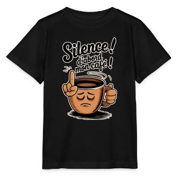 Sei still! Zuerst mein Kaffee - Stanley/Stella Kinder T-Shirt MINI CREATOR  - Schwarz - Vorne - Mikhail (115cm)