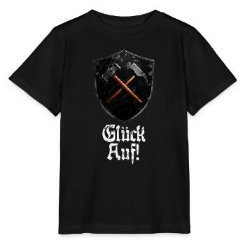Bonne chance sur le logo minage mineur maillet et fer - T-shirt bio MINI CREATOR Stanley/Stella Enfant - noir - Devant - Mikhail (115cm)