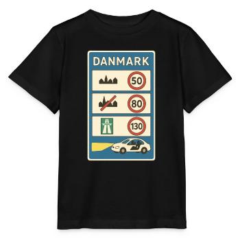 Denmark Sign Traffic Rules Border - Stanley/Stella MINI CREATOR Kids’ T-Shirt - black - Front - Mikhail (115cm)