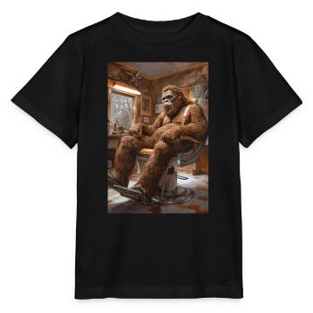 Sasquatch at the Barber Shop - Stanley/Stella MINI CREATOR Kids’ T-Shirt - black - Front - Mikhail (115cm)